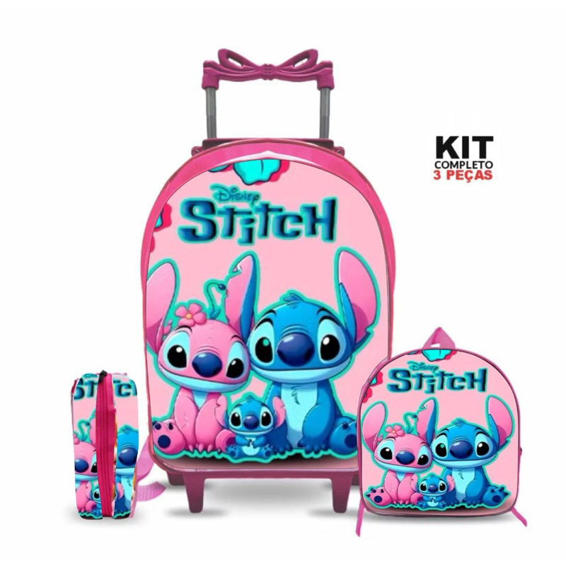 kit 3 peças mochila escolar infantil com rodinhas  + Lancheira + estojo Reforçado reforçada em Oferta na Shopee
