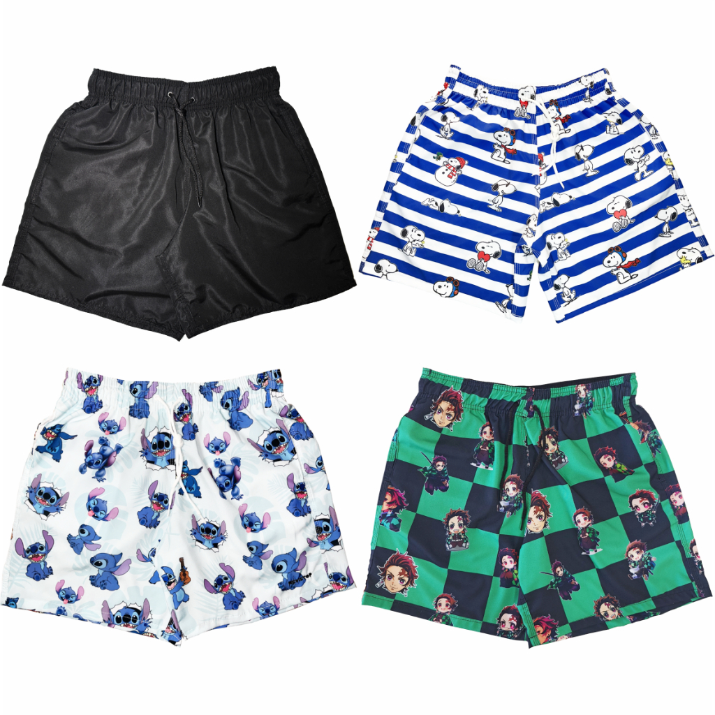 Short Masculino Stitch Demon Slayer Tanjiro Snoopy Preto Bermuda em Oferta na Shopee
