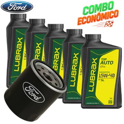 KIT TROCA DE ÓLEO 15W40 SEMISSINTETICO LUBRAX TECNO (FORD)