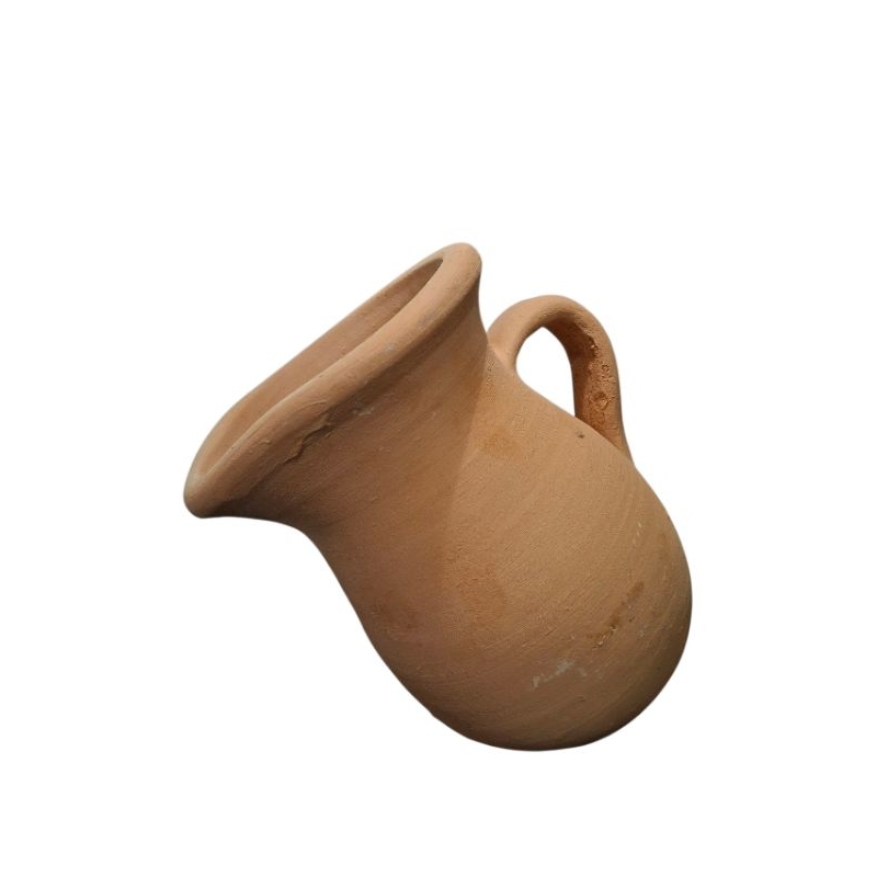jarro de barro G com furo/ vaso decorativo fontes e jardim