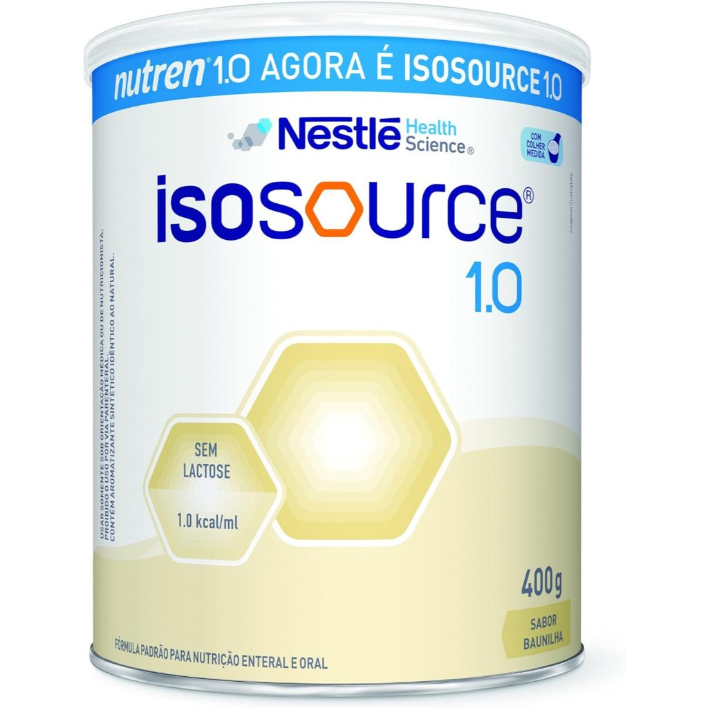 Fórmula Alimentar Isosource 1.0 Baunilha Sem Lactose 400g em Oferta na Shopee
