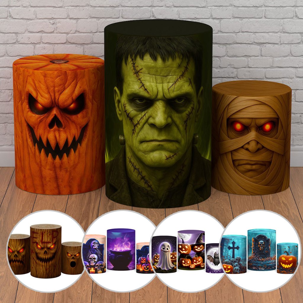 Capa para Cilindro Festa Decoração Halloween Veste Fácil em Tecido com Elástico  Diversos Modelos em Oferta na Shopee