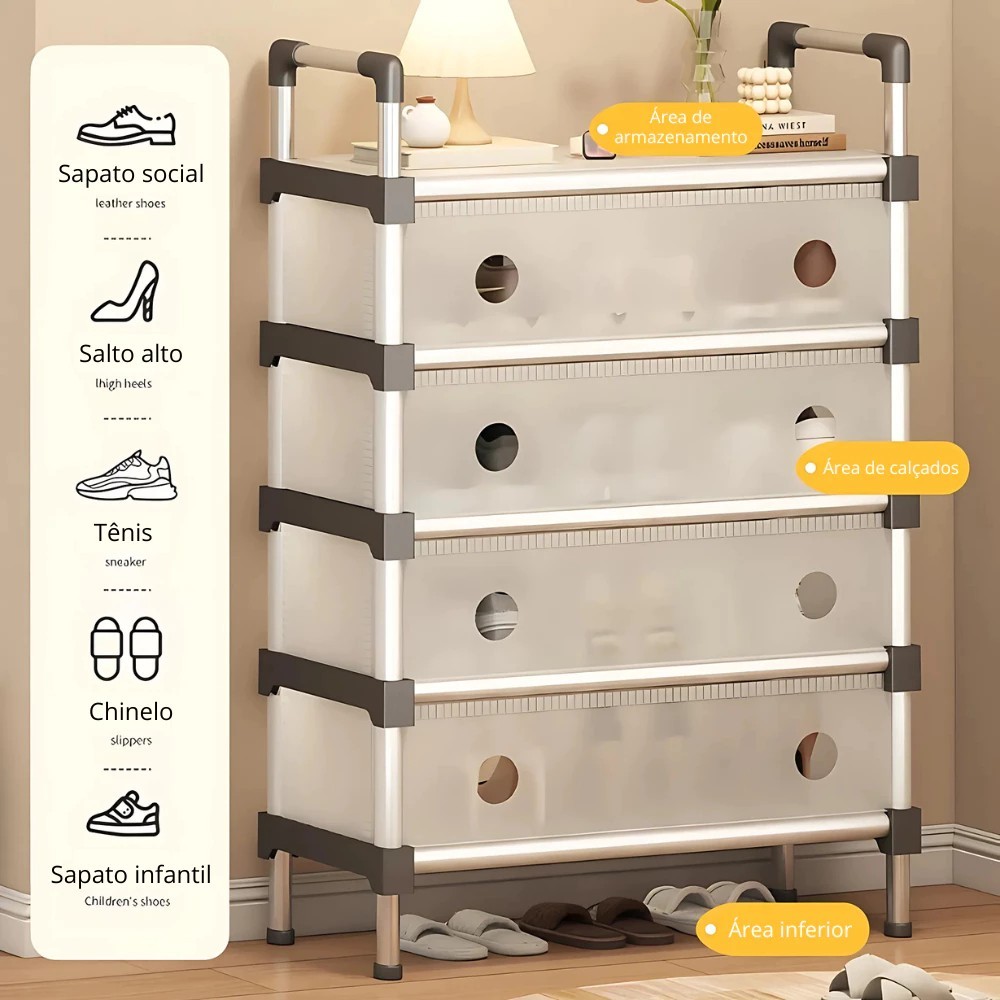 Sapateira Multiuso Para Calçados 4/5/7 Andares Organizador Desmontável armário organizador em Oferta na Shopee
