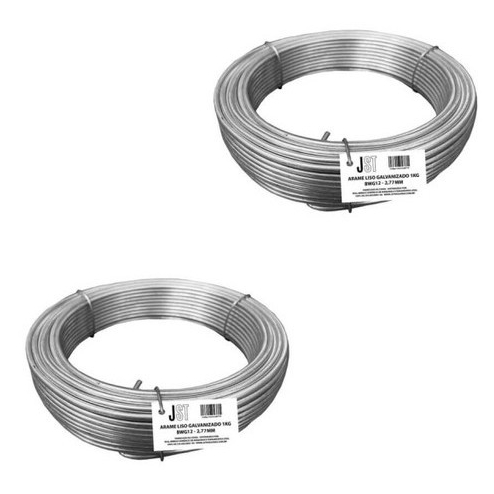 Kit com 2 Kg de Arame Liso Galvanizado - BWG12-2,77MM - JST