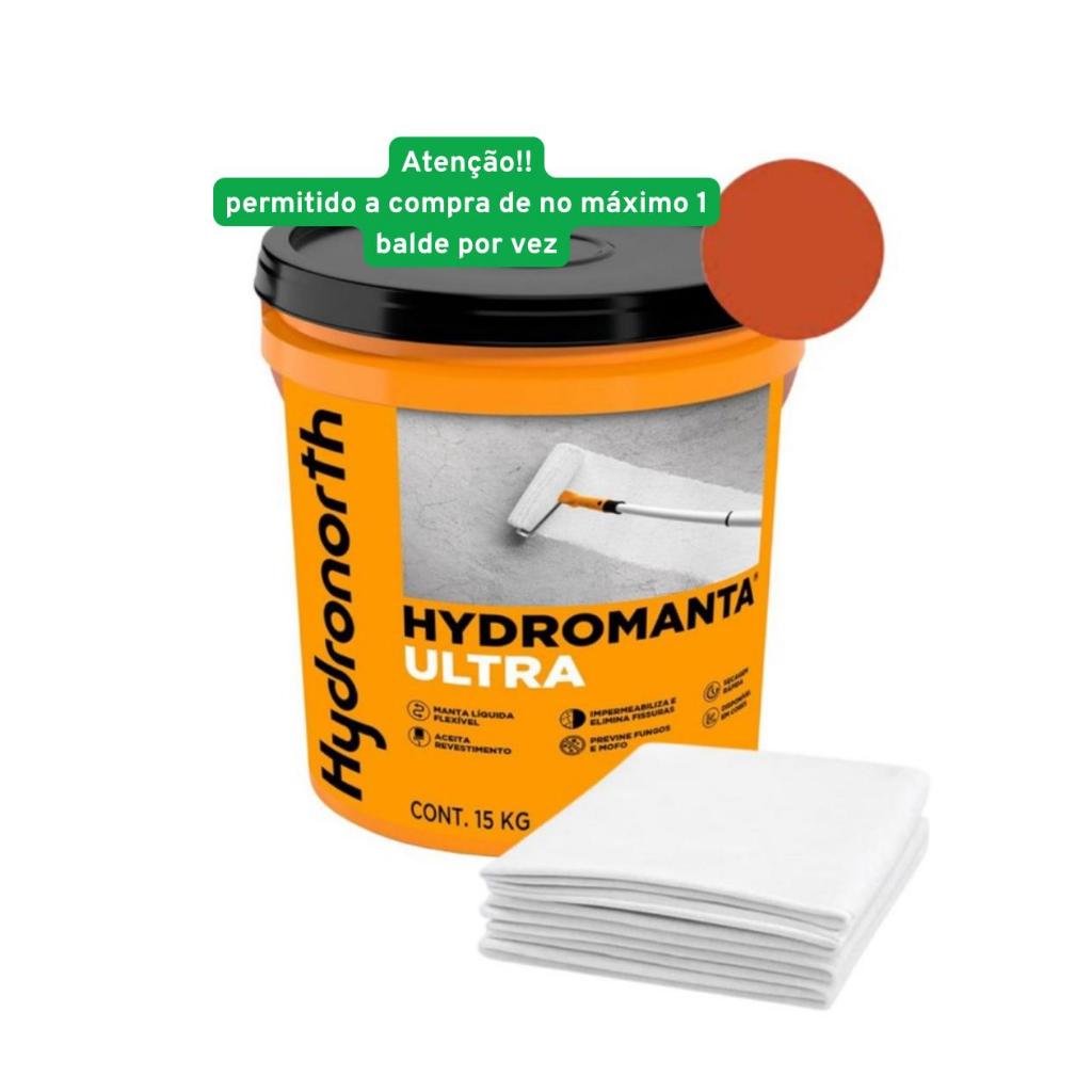 Super Manta Líquida sikafill Hydronorth balde 15kg cor cerâmica Para Telhas +10 M2 De Bidim