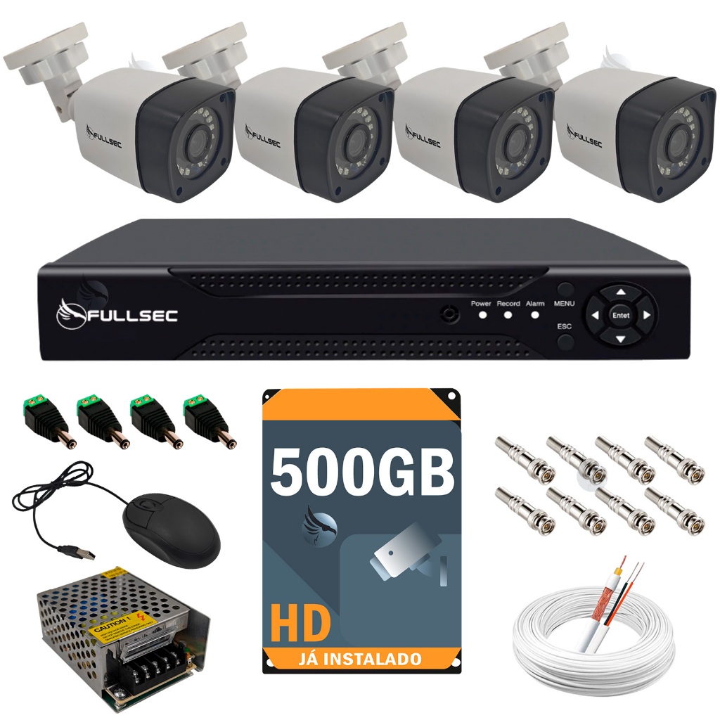 Kit Câmeras De Segurança Fullsec Dvr visão noturna app acesso remoto Cftv