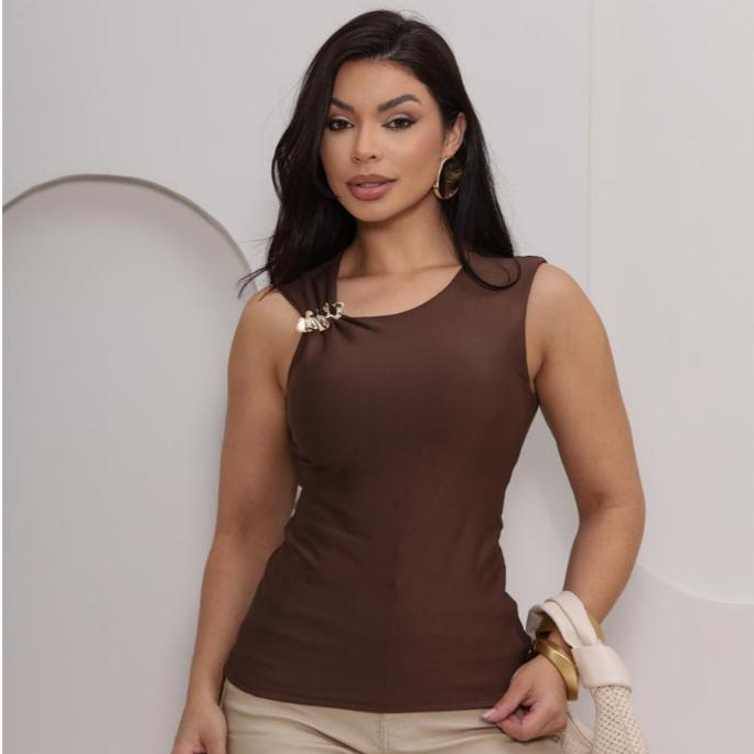 blusihnha regata basica feminina forro duplo suplexcom fivela dourada blogueira tendencia