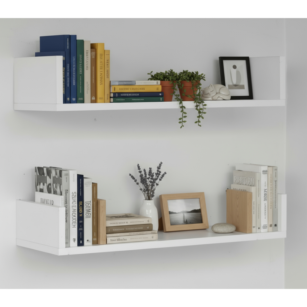 Kit 02 Prateleiras MDF 60cm Branco Livros Sala Quarto Cozinha Fotos Decoração Flutuantes Escritório em Oferta na Shopee