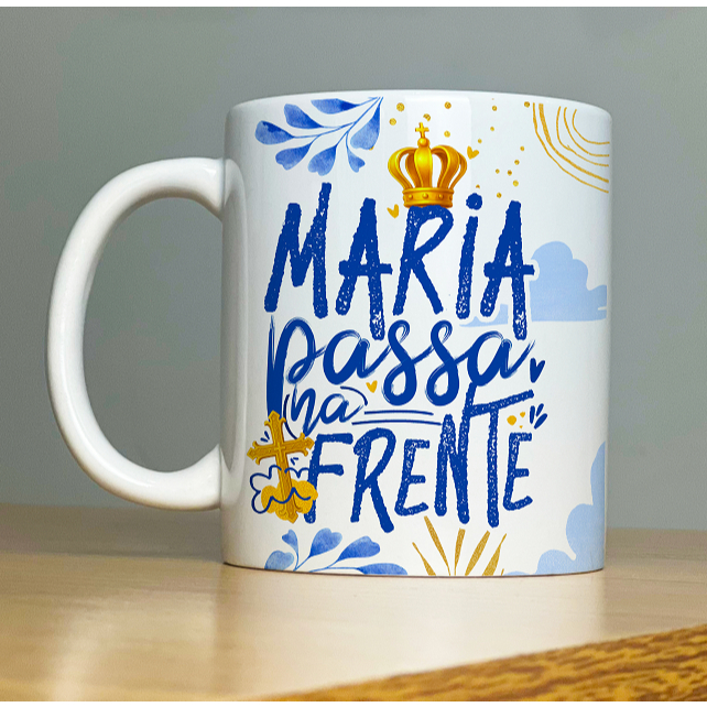Caneca Xícara Nossa Senhora Aparecida Devocional Católico Presente Lembrança Religioso Fé Motivacional Frei Gilson 325ml