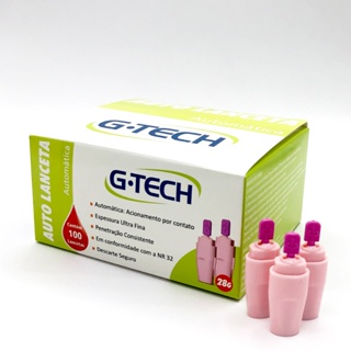 Auto Lanceta automática G-tech 28g com100 Unidades Ultrafina Rosa em Oferta na Shopee