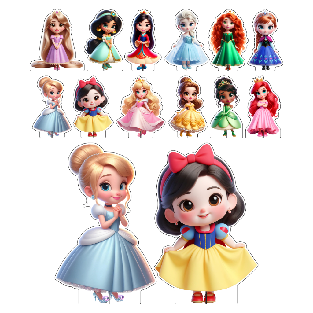 Kit Display Festa Infantil Princesas Disney Cute 3D DK em Oferta na Shopee