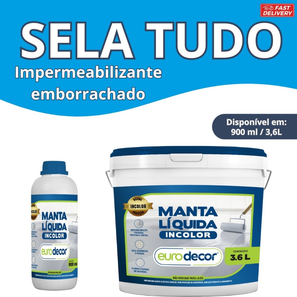 Selante De Isolamento Impermeável Invisível 3,6L Agente De Revestimento Anti-Vazamento 3,6L e 900ml