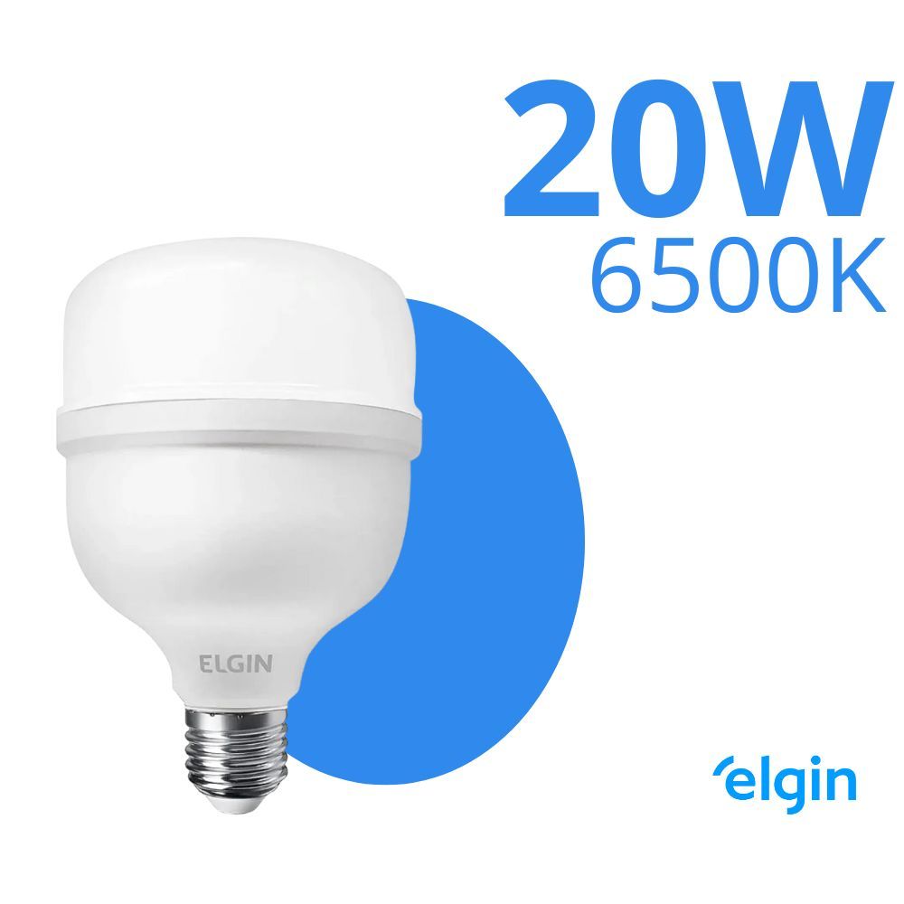 Lâmpada de LED 20W Branco Frio Elgin 6500K em Oferta na Shopee