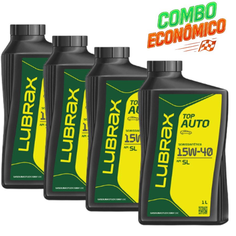 KIT TROCA DE ÓLEO 4 UNI 15W40 SEMISSINTETICO LUBRAX TECNO