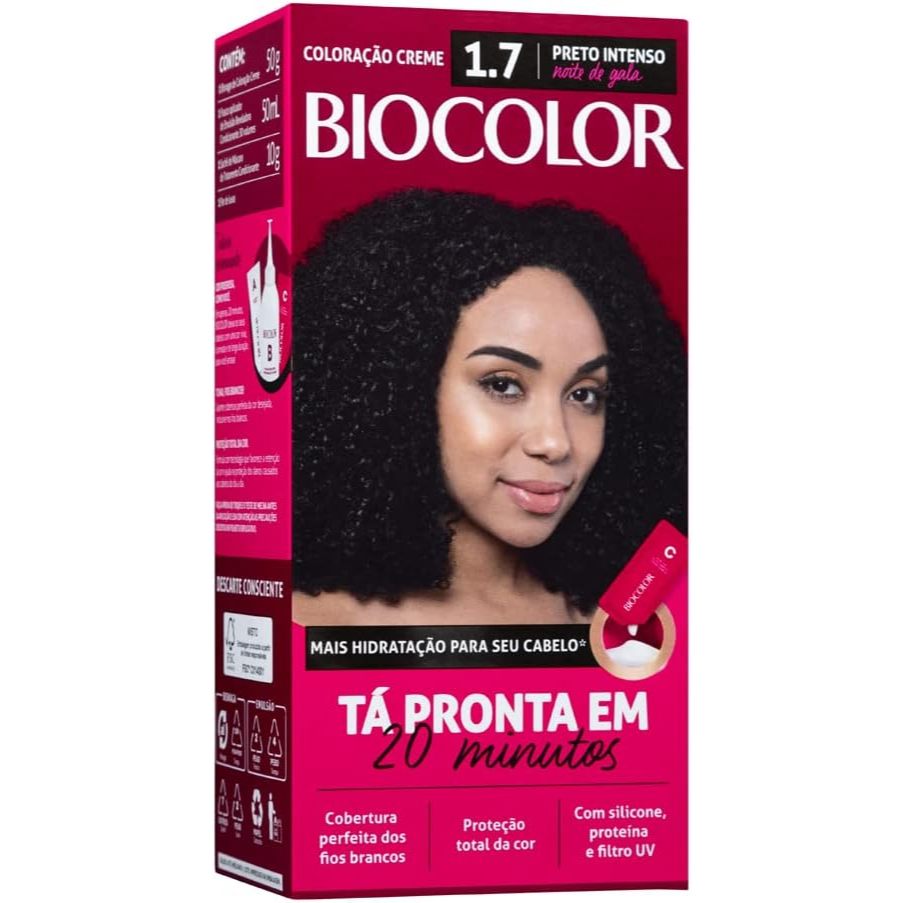 Tinta De Cabelo Biocolor Preto Intenso 1.7 Mini em Oferta na Shopee