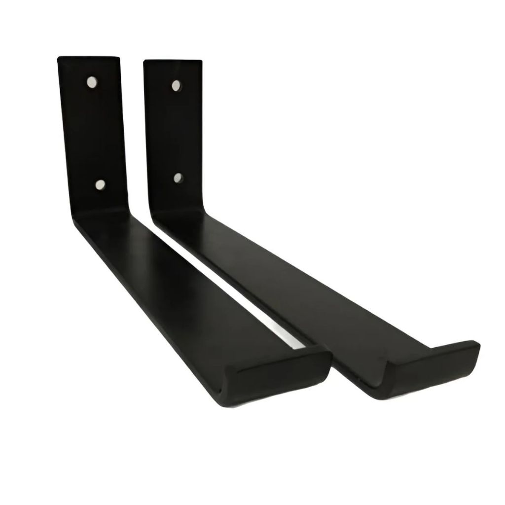 Kit Mão Francesa Invertida Preto 2 unidades Suporte para Prateleiras Escolha seu Tamanho