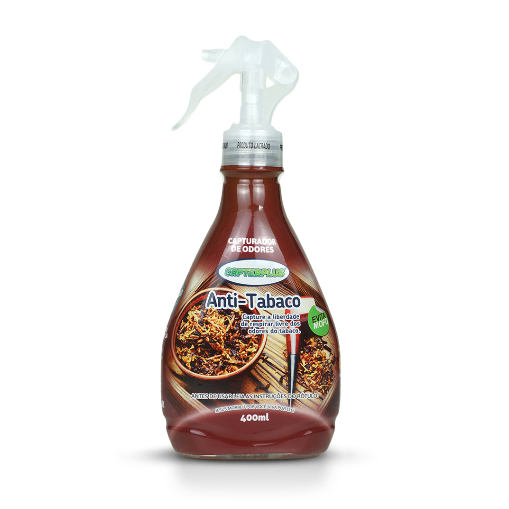 Capturador De Odores Anti T@baco 400ml Capterplus Odor Amadeirado P/ Carro Escritório Tecidos Cortinas Estofados Tapetes