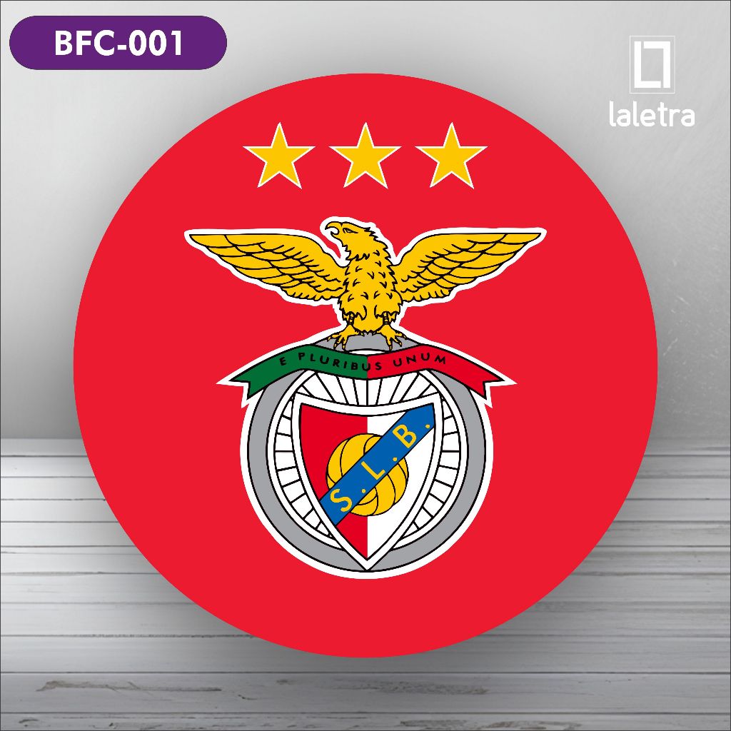 Capa Painel Redondo de Festa Veste Fácil Sublimados Tema Benfica Decoração Exclusiva.
