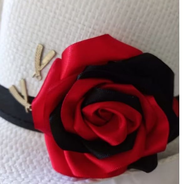Chapéu Maria Navalha/Umbanda/Quimbanda/preto e vermelho/malandra/Pomba gira