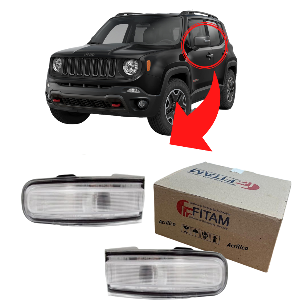 Pisca Seta Do Retrovisor Jeep Renegade 2015 2016 2017 2018 2019 2020 2021