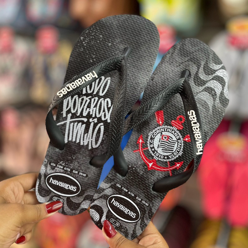 Chinelos Havaianas Top Times Corinthians em Oferta na Shopee