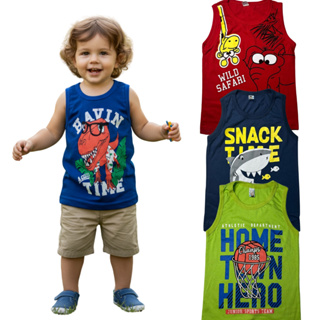 Kit 5 Camisetas Infantil Regata De Personagens Sortidos em Oferta na Shopee