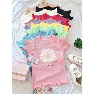 Blusa Infantil Feminina Margarida Mimi Manga Dupla Casual Menina Canelado Ribana DTF07 em Oferta na Shopee