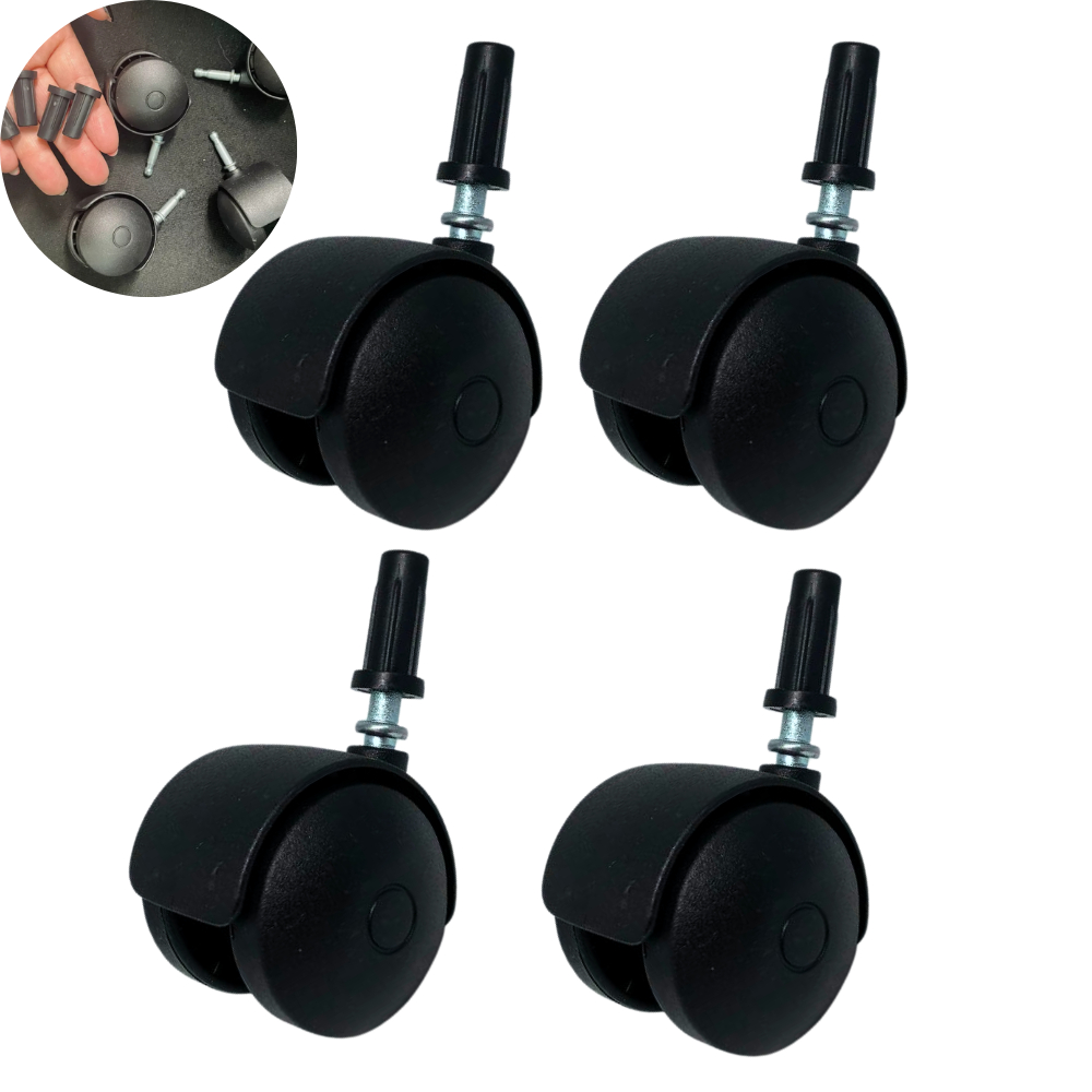 4 rodinhas de 50mm Pino 10mm + Bucha De 1/2 - MÓVEIS NO GERAL em Oferta na Shopee