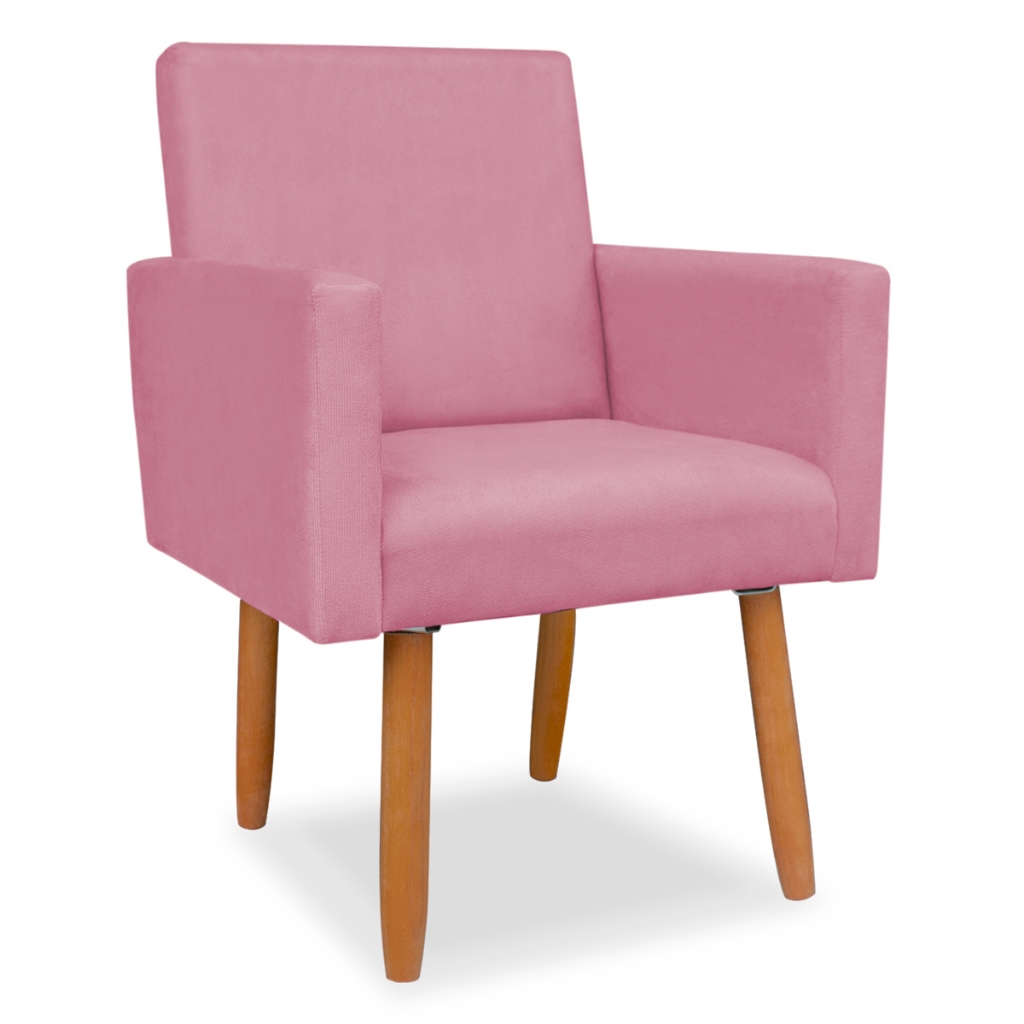 Poltrona Cadeira para Penteadeira Quarto de Menina Nina Suede