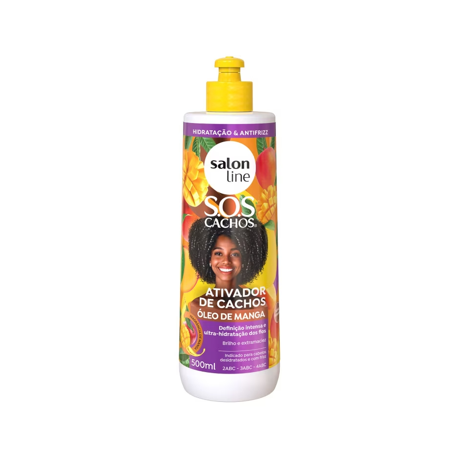 Ativador de Cachos SOS Cachos Óleo de Manga Salon Line 500ml em Oferta na Shopee