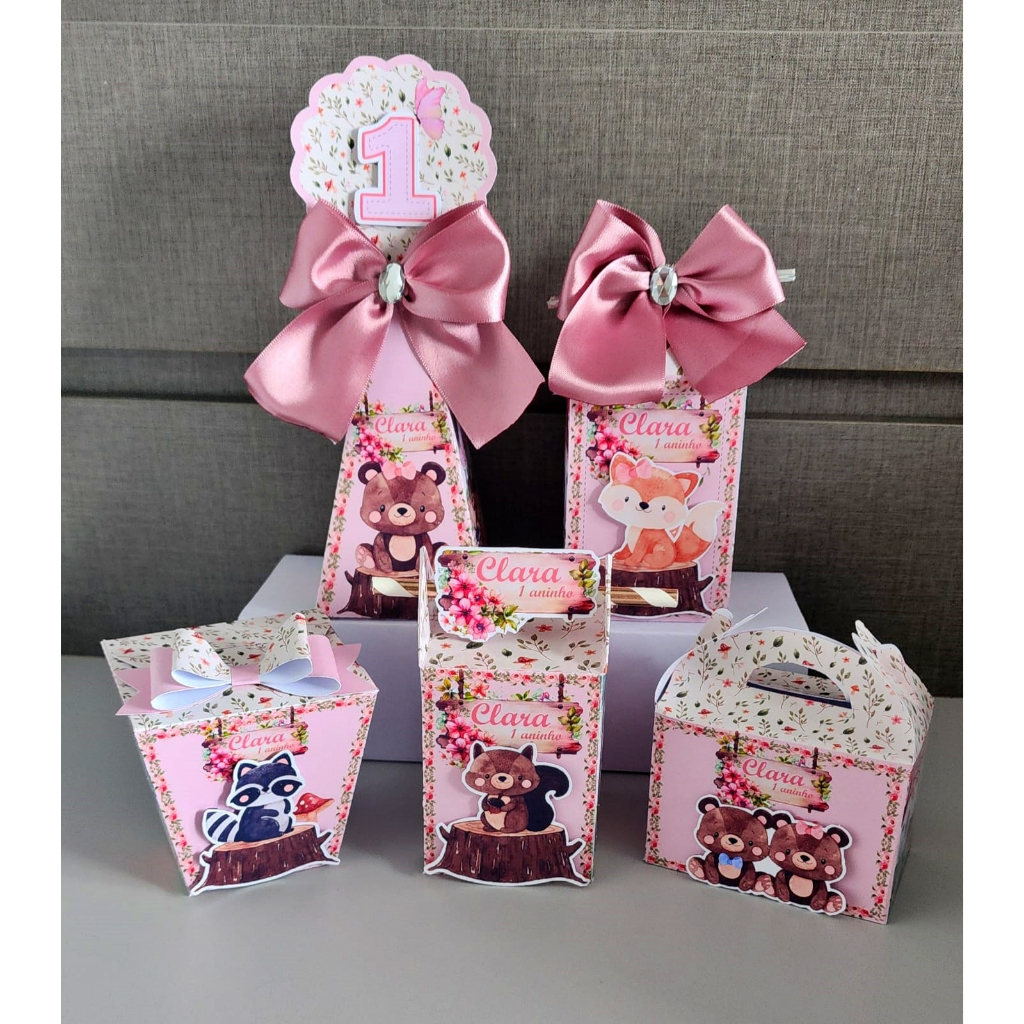 Kit caixas personalizadas Bosque encantado + Brinde/ Lembrancinha Bosque encantado / aniversário