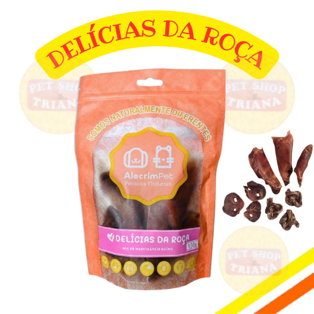 Petisco Natural Delícias da Roça Mix Suíno Alecrim Pet Para Cachorro Cães Pet