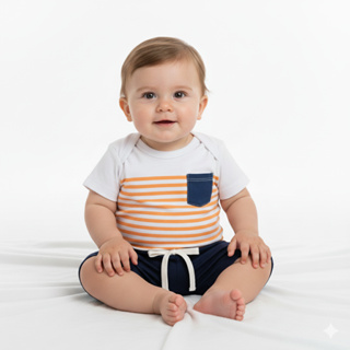 Conjunto Body Bebê 2 peças Menino Suedine e Moletinho Infantil em Oferta na Shopee