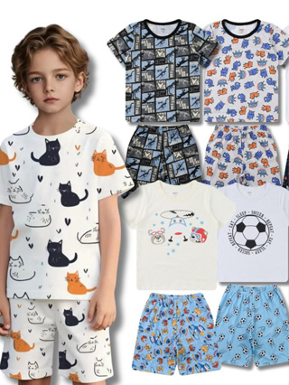 Kits Conjuntos Sortidos Pijama Infantil Masculino Menino Juvenil Estampado Verão em Oferta na Shopee