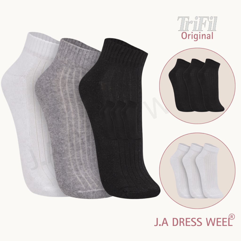 Kit 3 Pares de Meia Cano Curto Trifil Unissex T08004 em Oferta na Shopee