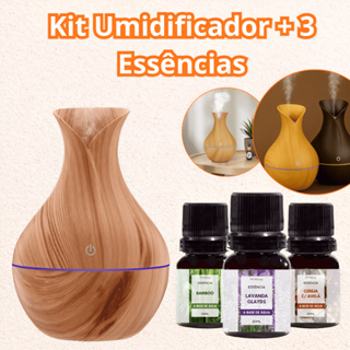 Kit Umidificador De Ar + 3 Essências 10ml | Difusor Aromatizador Vaso Escolha Seu Modelo Atomizador em Oferta na Shopee