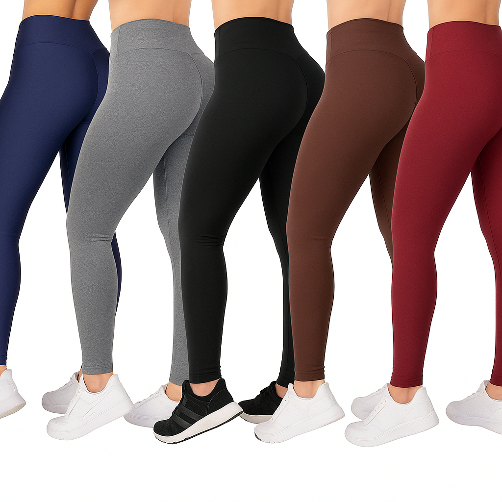 Kit 3 Calça Legging Leg Suplex Levanta Bumbum Tecido Grosso Confortavel