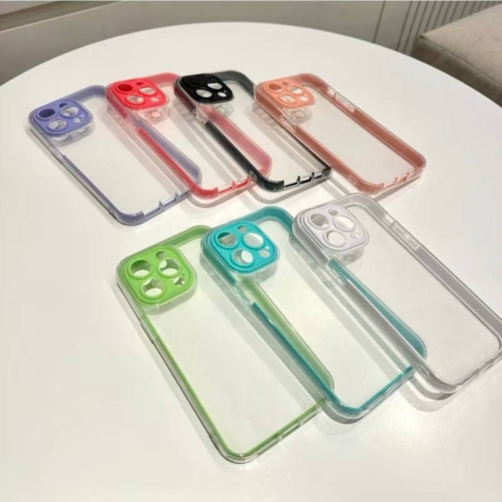 capa case transparente cores 3 em 1 para iphone 11 Pro 14 Pro Max 13 Pro Max 13 13 Pro 12 Pro 12 11 Pro 14 Plus 14 Pro