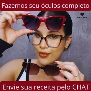 Armação de Óculos de Grau Feminino 2 em 1 Clipon em Acetato estilo Gatinho - Evora Majestic em Oferta na Shopee