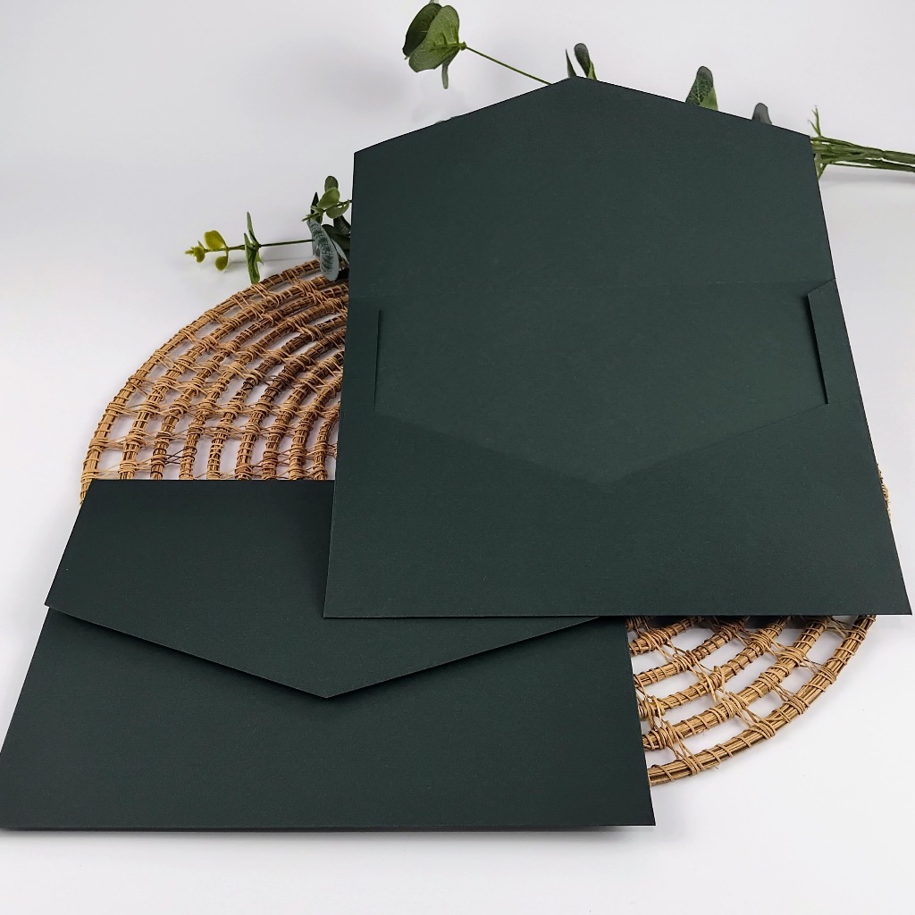 Envelope para Convite Verde Escuro tamanho 22x16cm - Modelo 570 - Envleope para casamento, debutantes, bodas