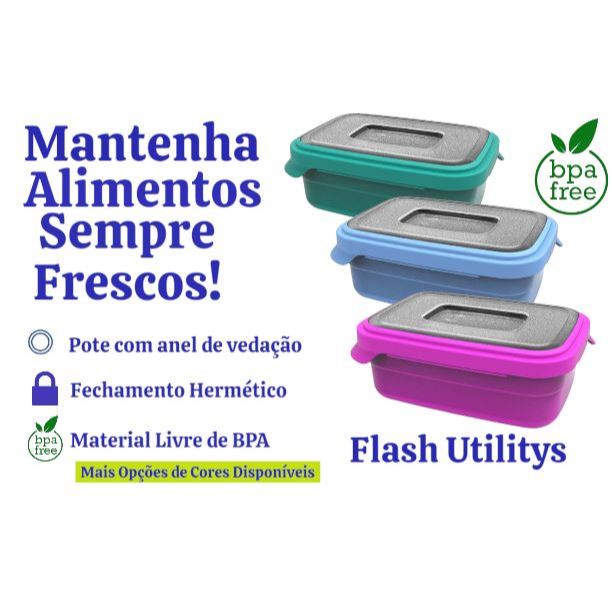 Pote Hermético 500ml com Tampa Vedação BPA Free Multiuso Marmita Organizadora Empilhável Cozinha