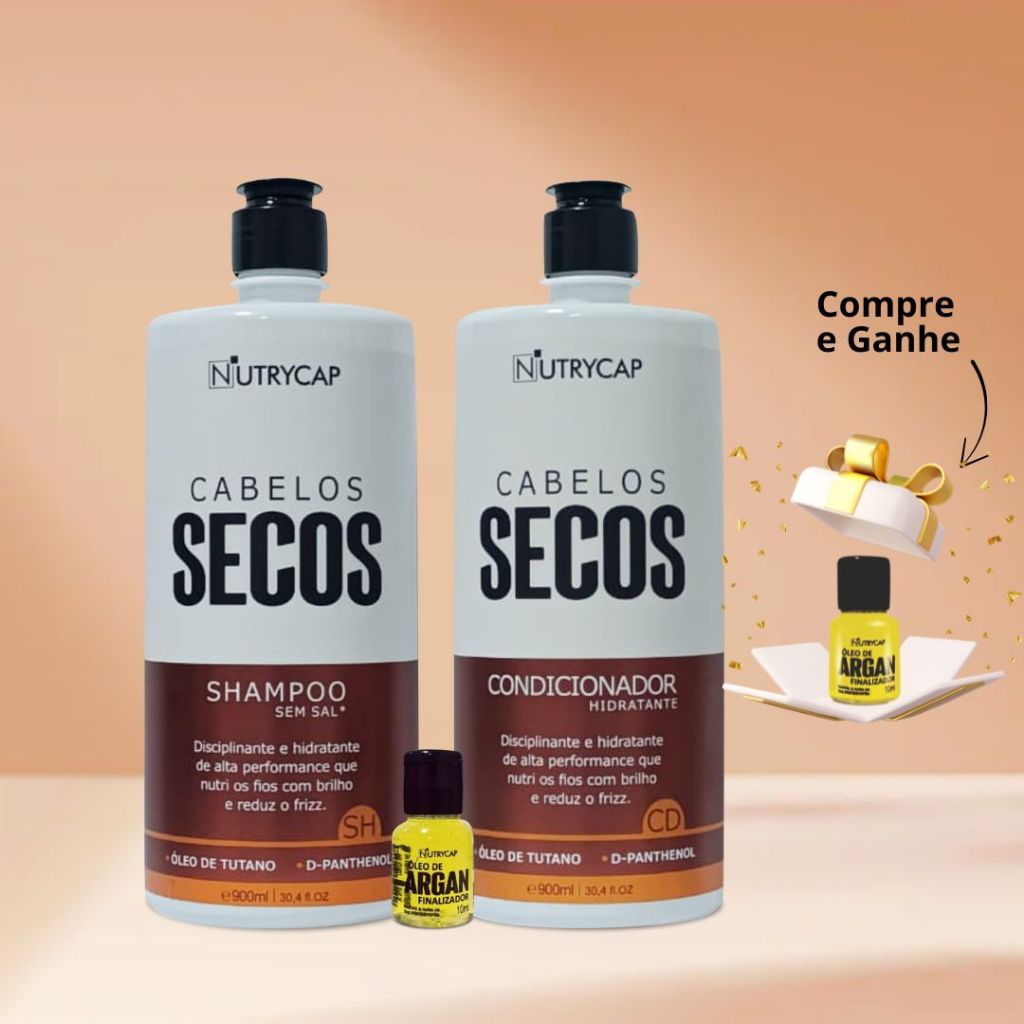 Kit + Brinde Cabelo Seco e ressecados com Shampoo e Condicionador de Tutano