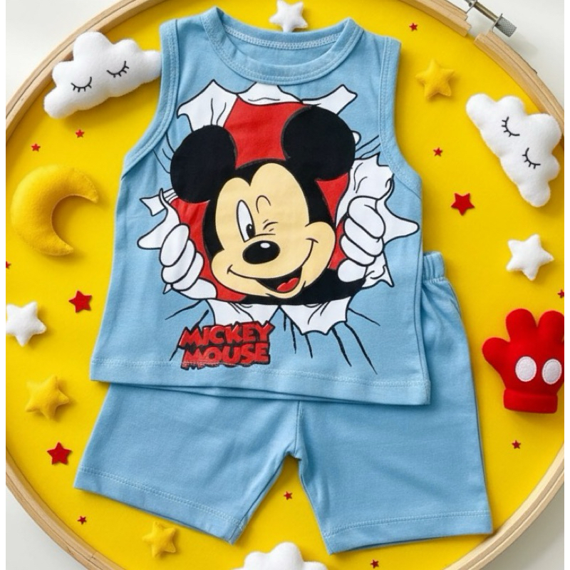 Conjunto Romper Bebe Menino Tematico mickey mouse Mesversário  Roupa Bebê menino Boyzinho 3 a 6 meses verão em Oferta na Shopee