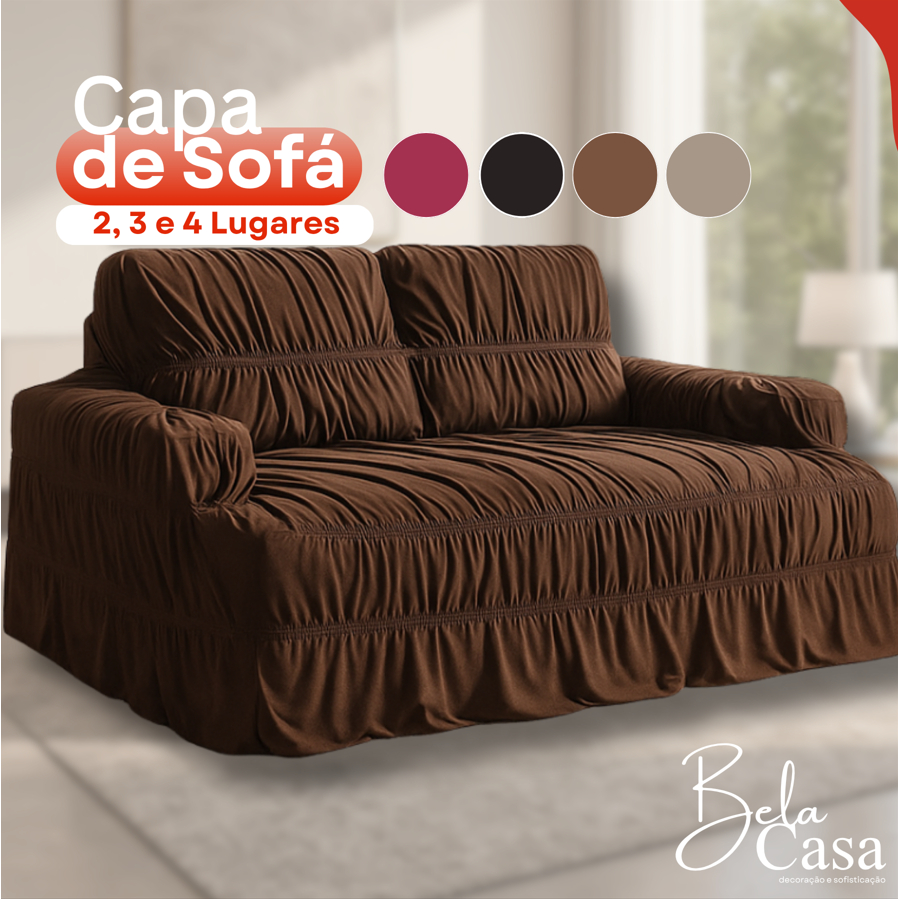 Capa Para Sofá Retrátil e Reclinável Lavável Proteje de Sujeira e Pelos Ajuste Perfeito Elástica