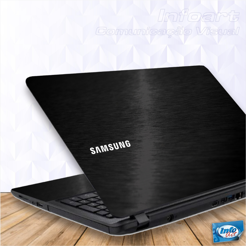 Adesivo Skin Proteção para Notebook Samsung "Todos modelos" Tampa + Logo em Recorte ou 3D Impressa