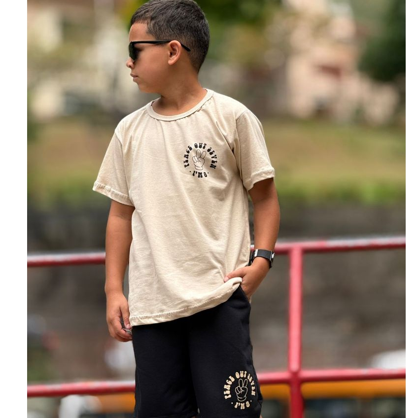 Conjunto Infantil Masculino Bermuda + Camisa  Fresco para o Verão Lançamento