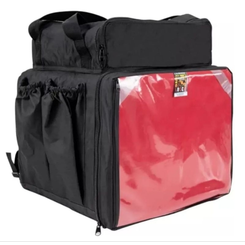 Mochila Metalizada Isobag Pizza Cachorro locco 45 Litros ( Acompanha isopor Metalizado )
