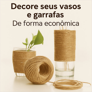 Barbante de Rami 2mm Natural para Artesanato, Decoração, Embalagens, Amarrações e DIY Sustentável