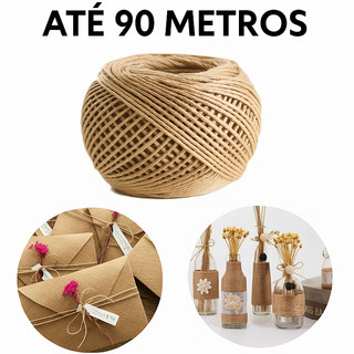 Novelo de Rami 2mm Natural– Fio Ideal para Artesanato, Cordão p/ Decoração e Embalagens Sustentáveis