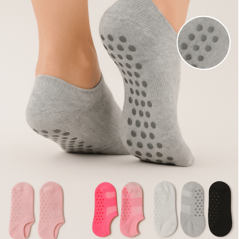 Imagem Kit 1 ou 3 Pares de Meia Ioga Esportiva Pilates Hidroginástica Caseira Borrachinhas Antiderrapantes
